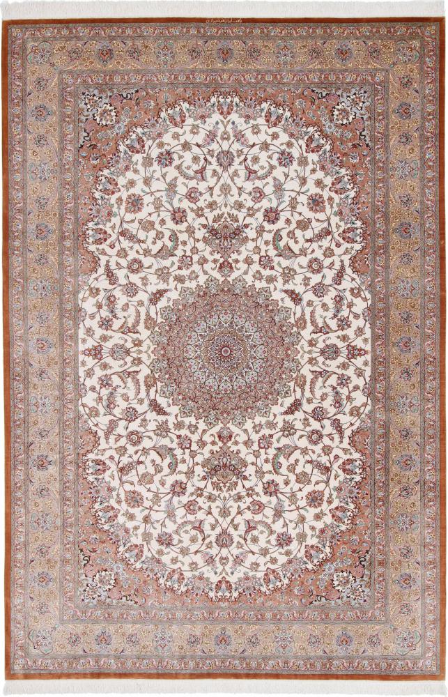 Persian Rug Qum Silk Signed 9'11"x6'7" 9'11"x6'7", Persian Rug Knotted by hand
