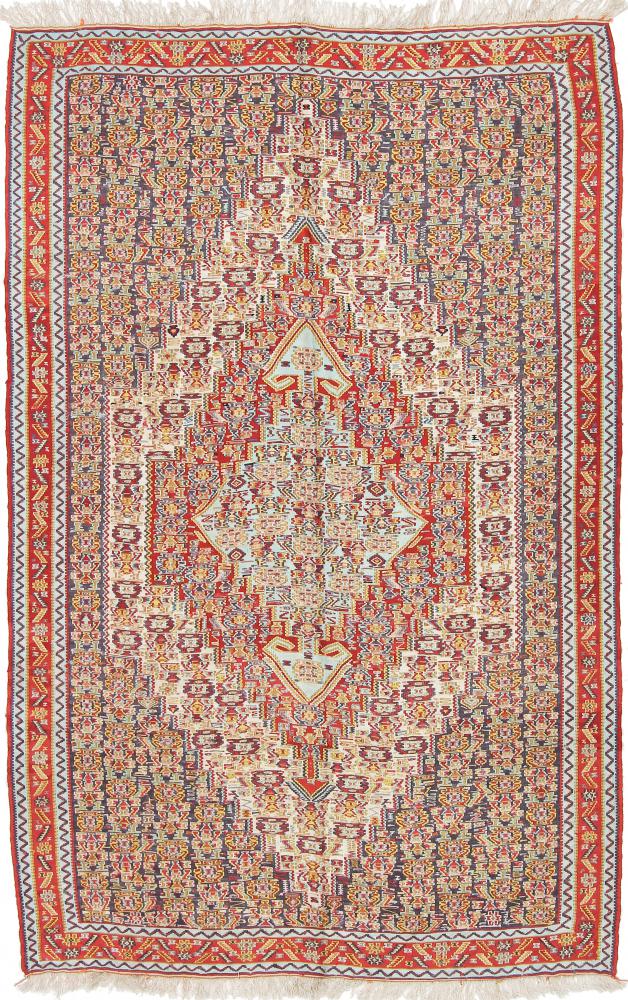 Persian Rug Kilim Senneh 8'1"x5'1" 8'1"x5'1", Persian Rug Knotted by hand