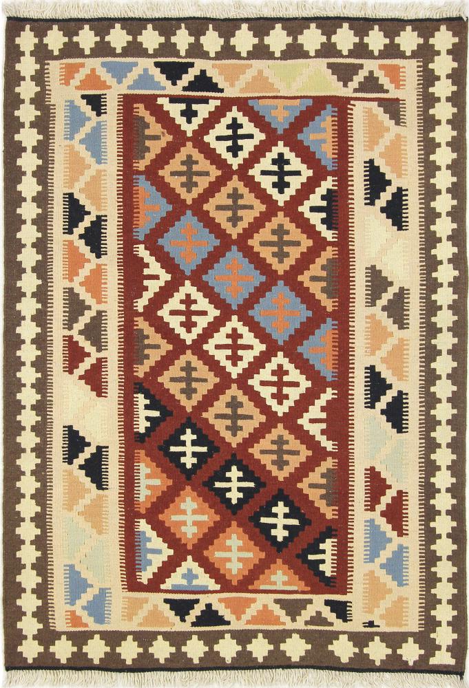 Persian Rug Kilim Fars 4'11"x3'6" 4'11"x3'6", Persian Rug Woven by hand