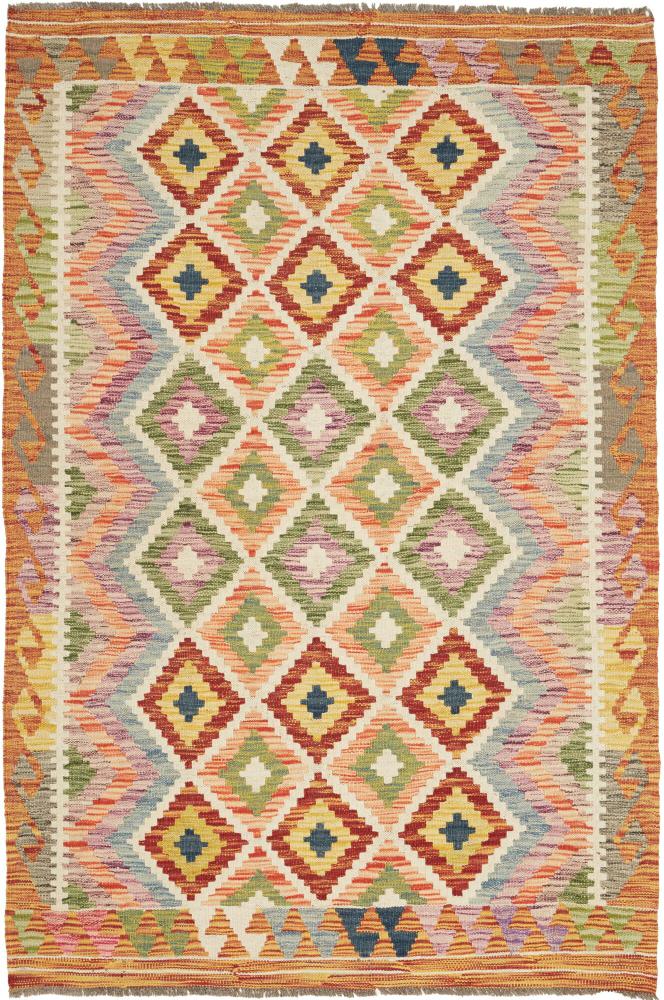 アフガンカーペット キリム アフガン 6'0"x4'0" 6'0"x4'0",  ペルシャ絨毯 手織り