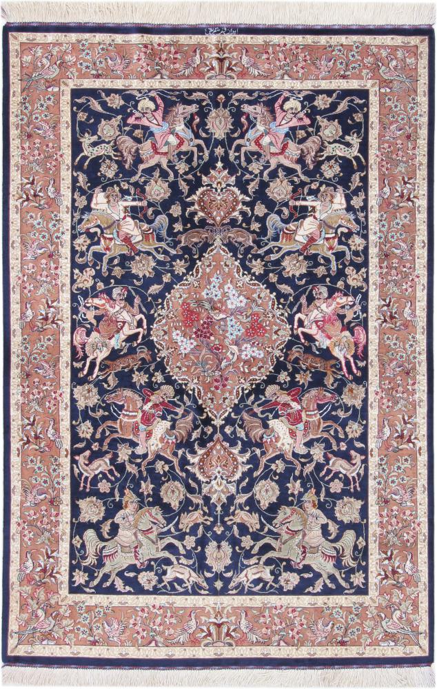 Perzisch tapijt Qum Zijde Signed 149x101 149x101, Perzisch tapijt Handgeknoopte