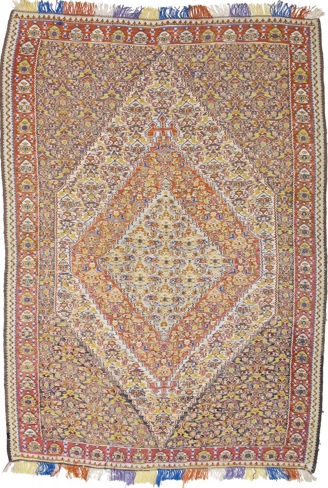 Tappeto persiano Kilim Senneh 6'7"x4'8" 6'7"x4'8", Tappeto persiano Annodato a mano