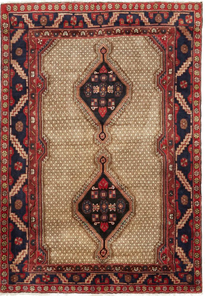 Persian Rug Hosseinabad 5'11"x4'2" 5'11"x4'2", Persian Rug Knotted by hand