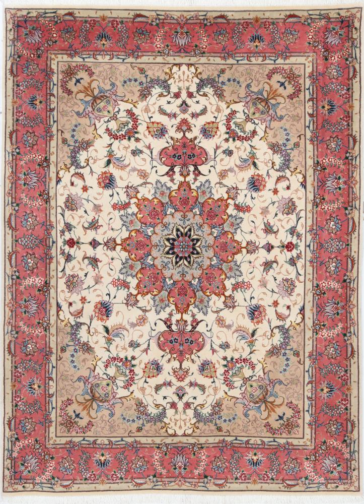 Persian Rug Tabriz 50Raj 6'8"x4'10" 6'8"x4'10", Persian Rug Knotted by hand