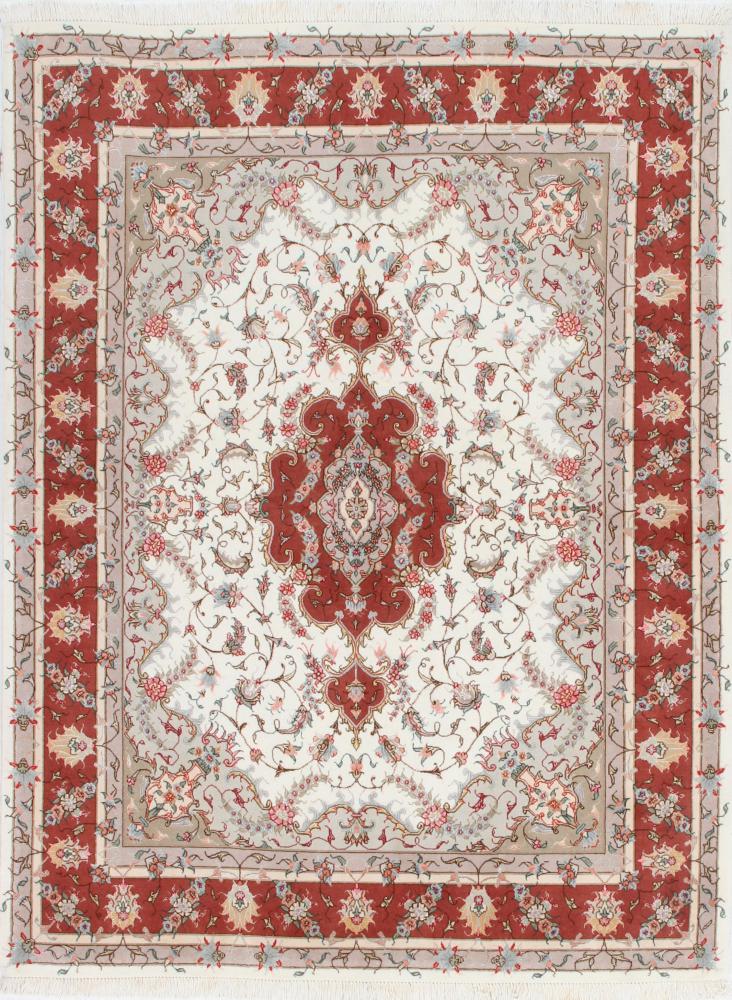 Persian Rug Tabriz 50Raj 6'5"x4'11" 6'5"x4'11", Persian Rug Knotted by hand