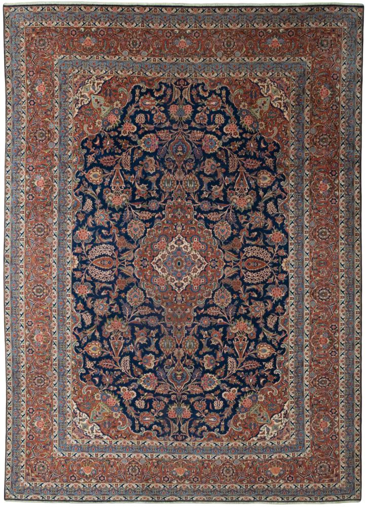  ペルシャ絨毯 カシャン アンティーク 13'10"x10'1" 13'10"x10'1",  ペルシャ絨毯 手織り
