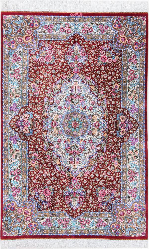 Persian Rug Qum Silk Signed 148x95 148x95, Persian Rug Knotted by hand