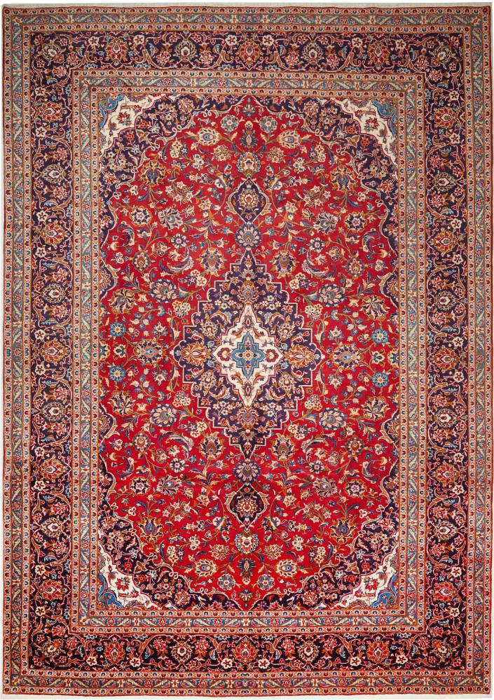 Tapis persan Kashan 13'6"x9'7" 13'6"x9'7", Tapis persan Noué à la main