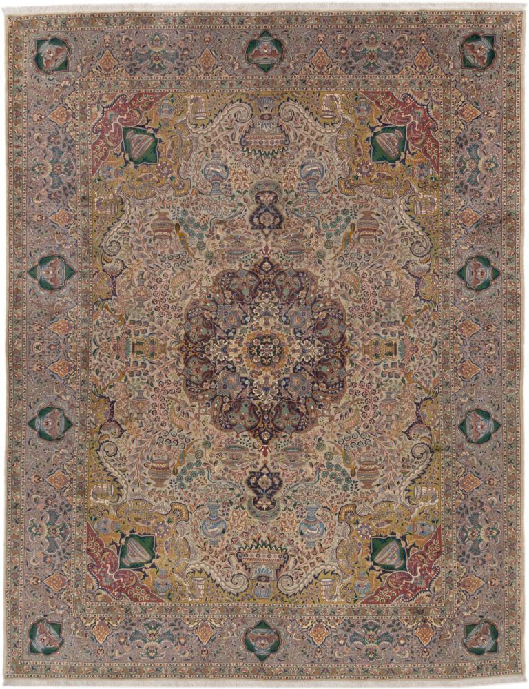 Persian Rug Tabriz 13'0"x9'11" 13'0"x9'11", Persian Rug Knotted by hand
