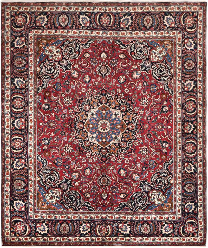 Persian Rug Mashhad 9'8"x8'3" 9'8"x8'3", Persian Rug Knotted by hand