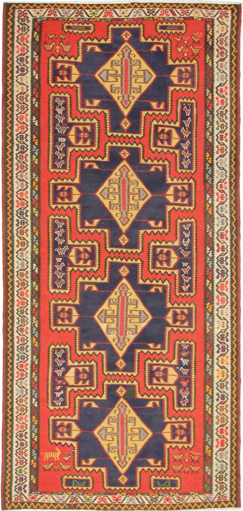 Persian Rug Kilim Fars Azerbaijan Antique 12'6"x5'11" 12'6"x5'11", Persian Rug Woven by hand