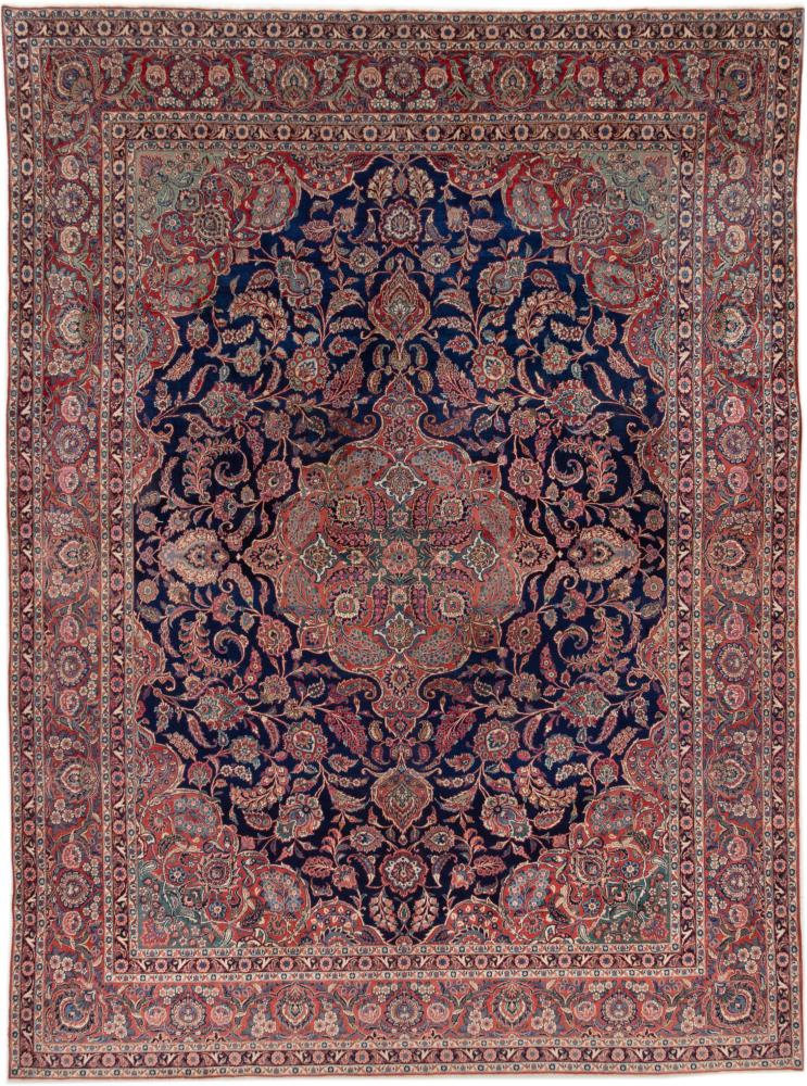 Tapis persan Kashan Antique 13'11"x10'4" 13'11"x10'4", Tapis persan Noué à la main