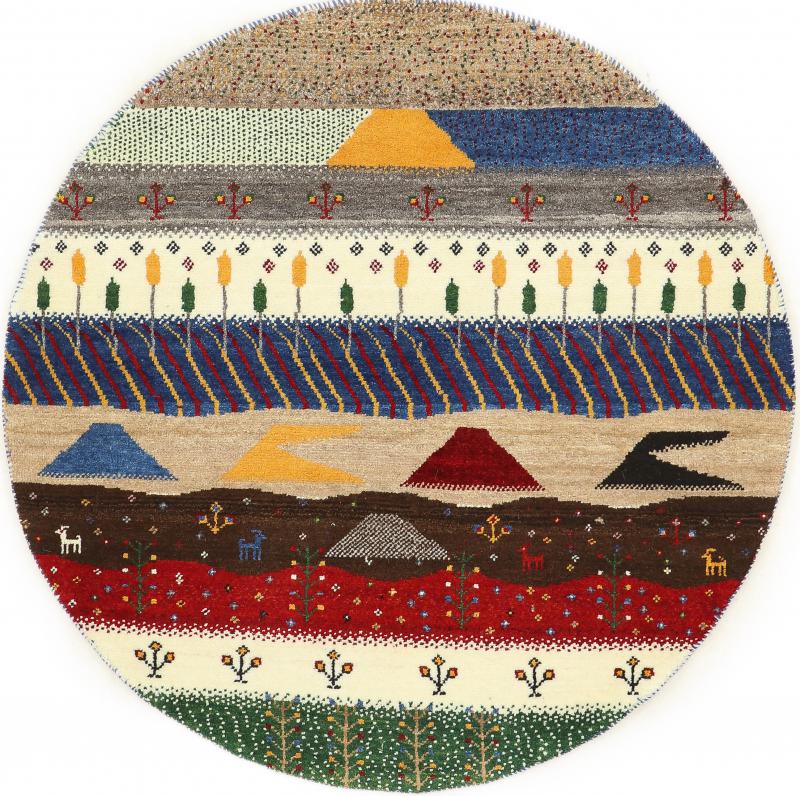 Tapis persan Persan Gabbeh Loribaft Nature 3'1"x3'1" 3'1"x3'1", Tapis persan Noué à la main