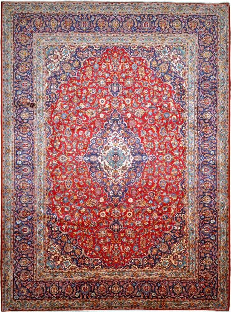 Persian Rug Keshan 13'5"x10'0" 13'5"x10'0", Persian Rug Knotted by hand