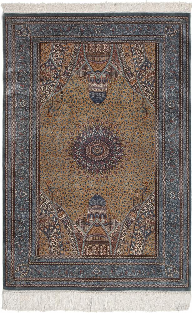 Perzisch tapijt Qum Zijde 154x103 154x103, Perzisch tapijt Handgeknoopte