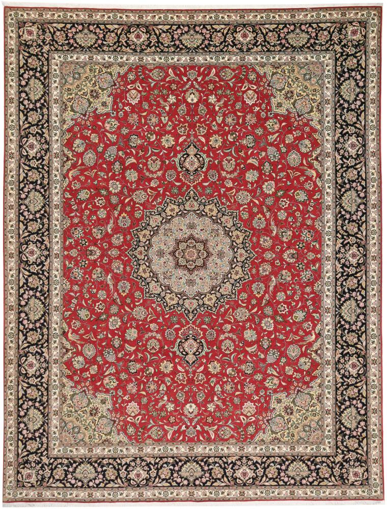 Persian Rug Tabriz 50Raj 13'0"x9'11" 13'0"x9'11", Persian Rug Knotted by hand
