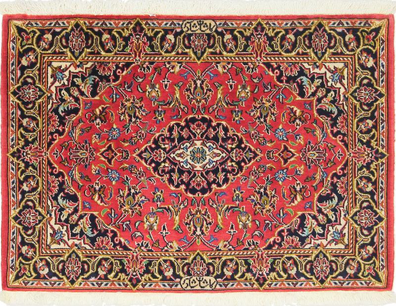 Persian Rug Keshan Shad Sar 3'4"x2'1" 3'4"x2'1", Persian Rug Knotted by hand