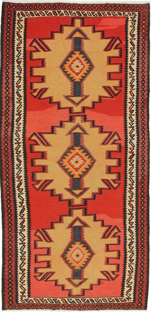 Persian Rug Kilim Fars Azerbaijan Antique 8'11"x4'5" 8'11"x4'5", Persian Rug Woven by hand