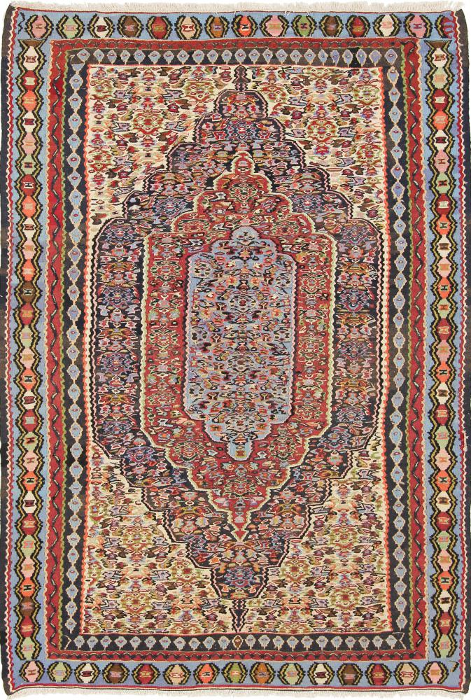 Persian Rug Kilim Senneh 5'11"x3'11" 5'11"x3'11", Persian Rug Knotted by hand