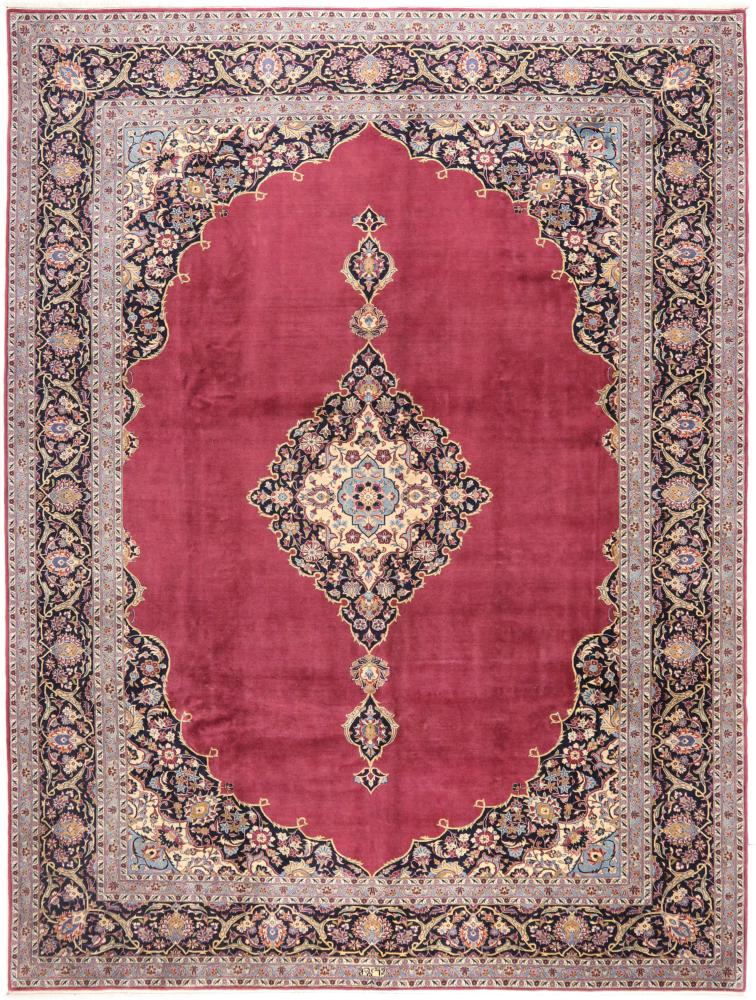 Persian Rug Keshan Old 13'1"x10'0" 13'1"x10'0", Persian Rug Knotted by hand