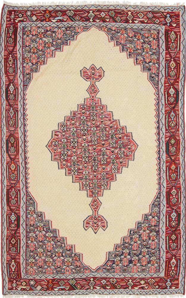 Perzisch tapijt Kilim Senneh 8'0"x5'1" 8'0"x5'1", Perzisch tapijt Handgeknoopte