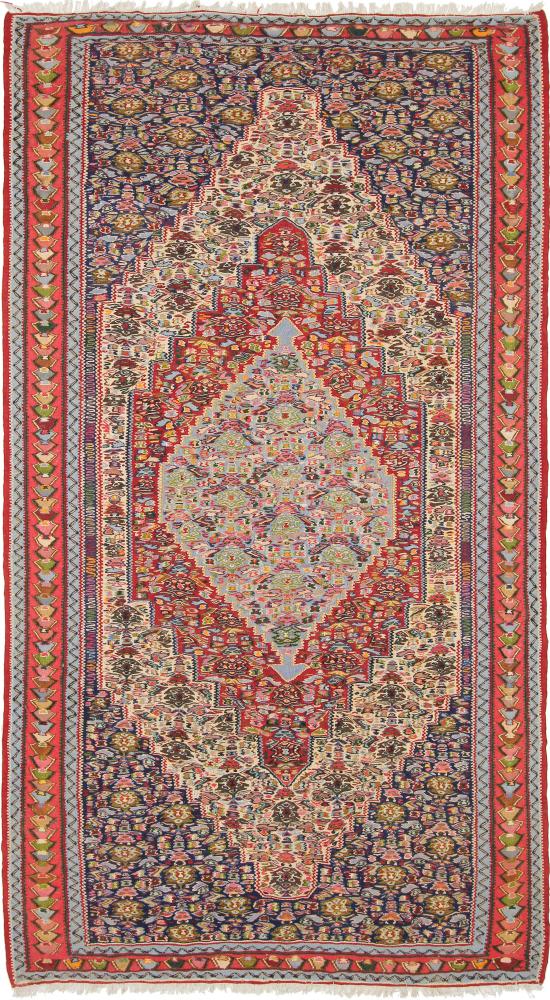 Tappeto persiano Kilim Senneh 256x142 256x142, Tappeto persiano Annodato a mano