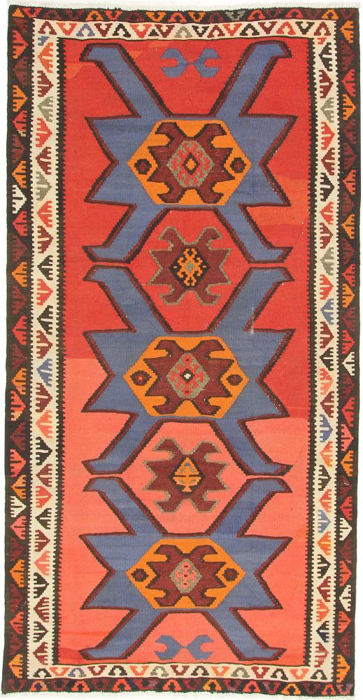  ペルシャ絨毯 キリム Fars Azerbaijan アンティーク 9'2"x4'8" 9'2"x4'8",  ペルシャ絨毯 手織り