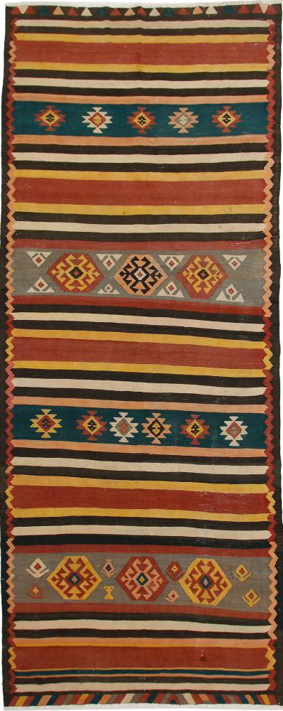 Tappeto persiano Kilim Fars Azerbaijan Antico 412x166 412x166, Tappeto persiano Tessuto a mano