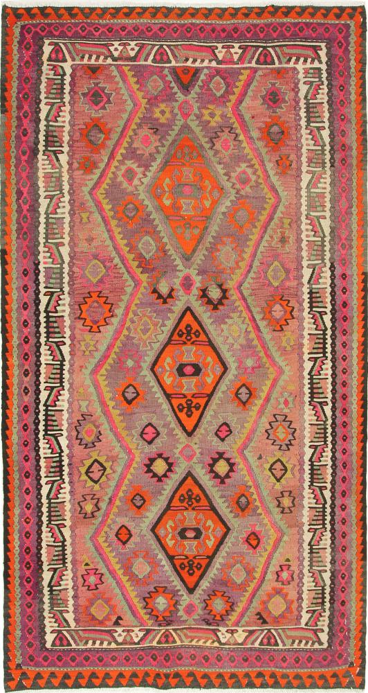 Persian Rug Kilim Fars Azerbaijan Antique 9'6"x5'1" 9'6"x5'1", Persian Rug Woven by hand