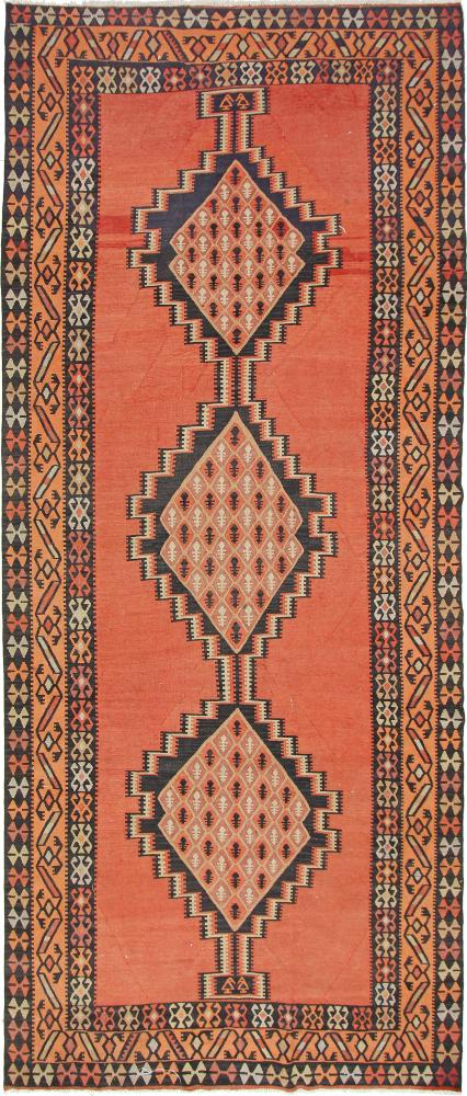 Tappeto persiano Kilim Fars Azerbaijan Antico 433x155 433x155, Tappeto persiano Tessuto a mano