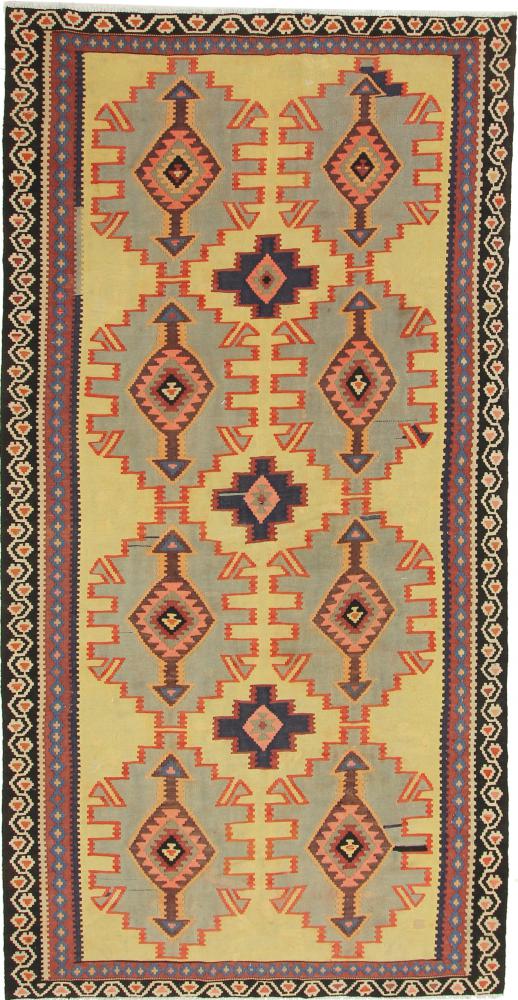  ペルシャ絨毯 キリム Fars Azerbaijan アンティーク 10'2"x5'5" 10'2"x5'5",  ペルシャ絨毯 手織り