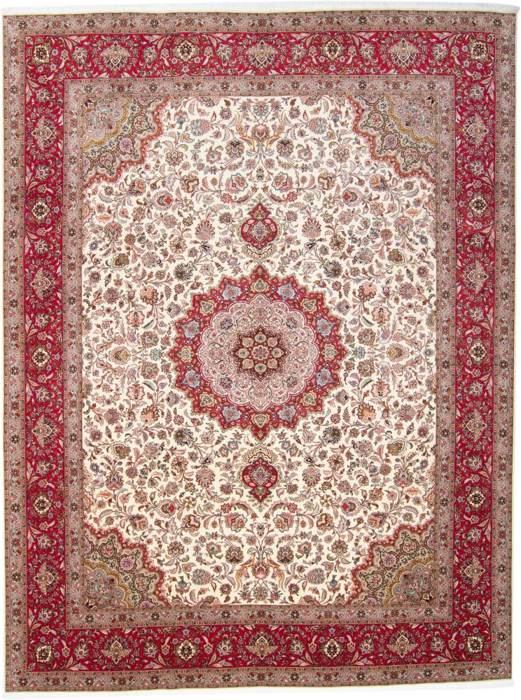 Persian Rug Tabriz 50Raj 13'1"x9'11" 13'1"x9'11", Persian Rug Knotted by hand