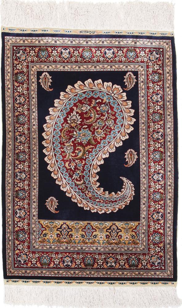  Hereke Zijde 3'7"x2'5" 3'7"x2'5", Perzisch tapijt Handgeknoopte