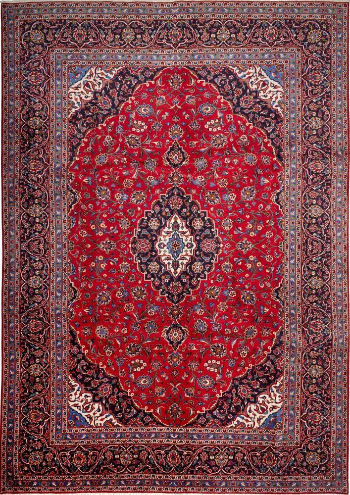 Tapis persan Kashan 13'4"x9'9" 13'4"x9'9", Tapis persan Noué à la main