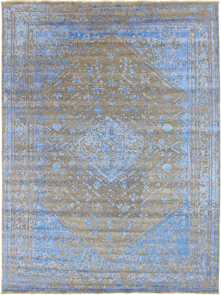 Indo rug Sadraa 11'11"x9'0" 11'11"x9'0", Persian Rug Knotted by hand