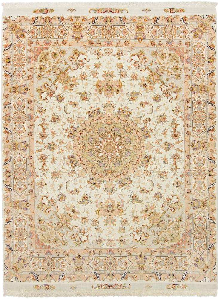 Persian Rug Tabriz Silk Warp 8'3"x6'6" 8'3"x6'6", Persian Rug Knotted by hand