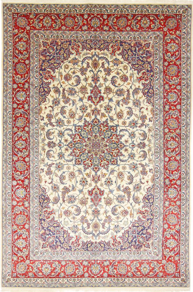 Tappeto persiano Isfahan Ordito in Seta 307x206 307x206, Tappeto persiano Annodato a mano