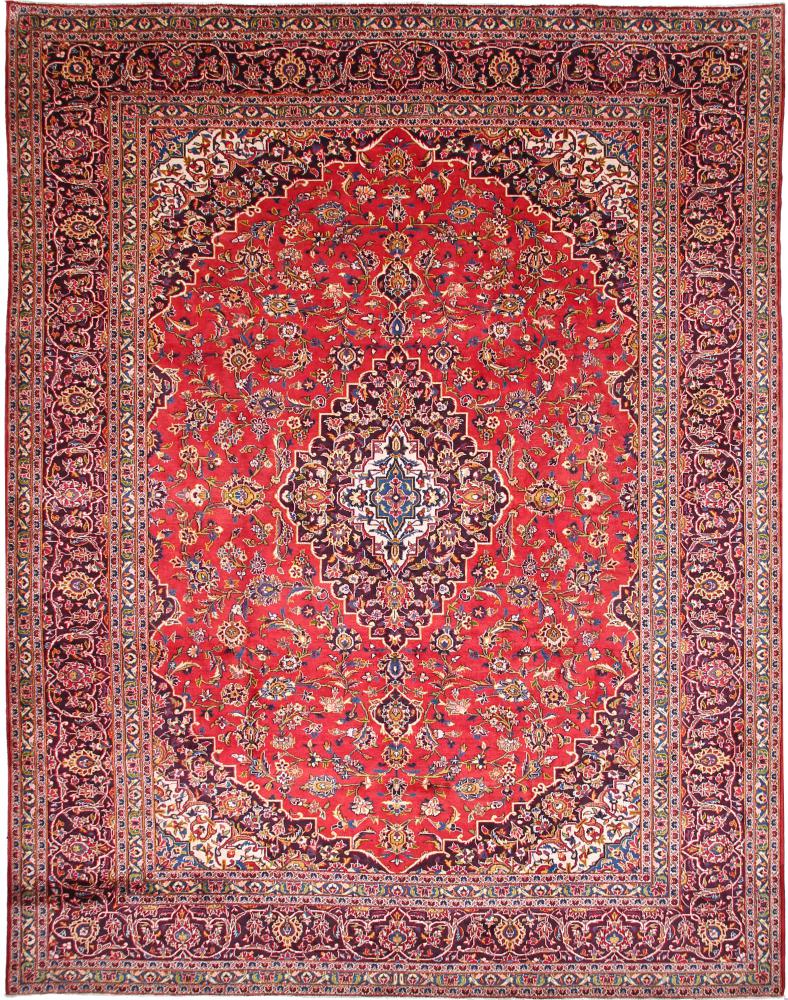 Persian Rug Keshan 12'9"x10'1" 12'9"x10'1", Persian Rug Knotted by hand