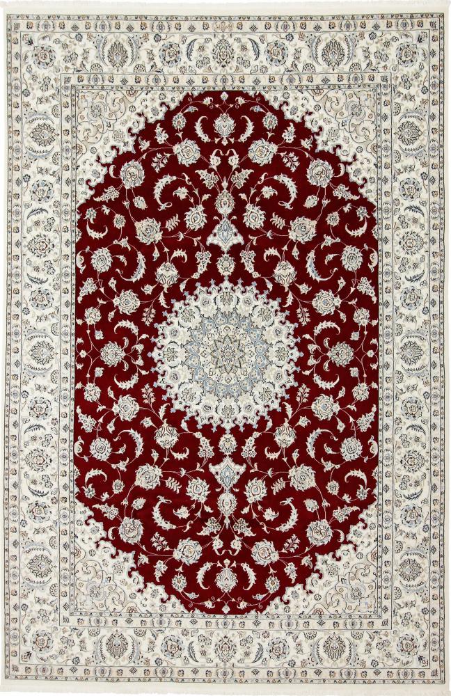 Persian Rug Nain 9La Sherkat Signed 9'9"x6'6" 9'9"x6'6", Persian Rug Knotted by hand