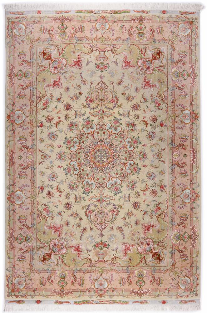 Persian Rug Tabriz Old Silk Warp 10'0"x6'6" 10'0"x6'6", Persian Rug Knotted by hand