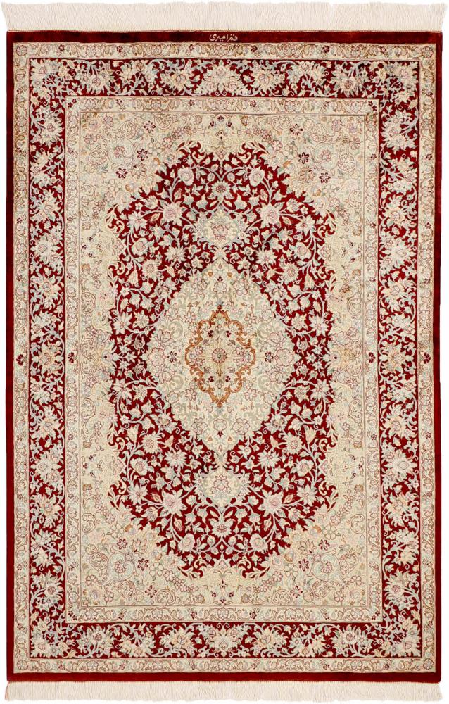Perzsa szőnyeg Ghom Selyem 144x99 144x99, Perzsa szőnyeg Kézzel csomózva