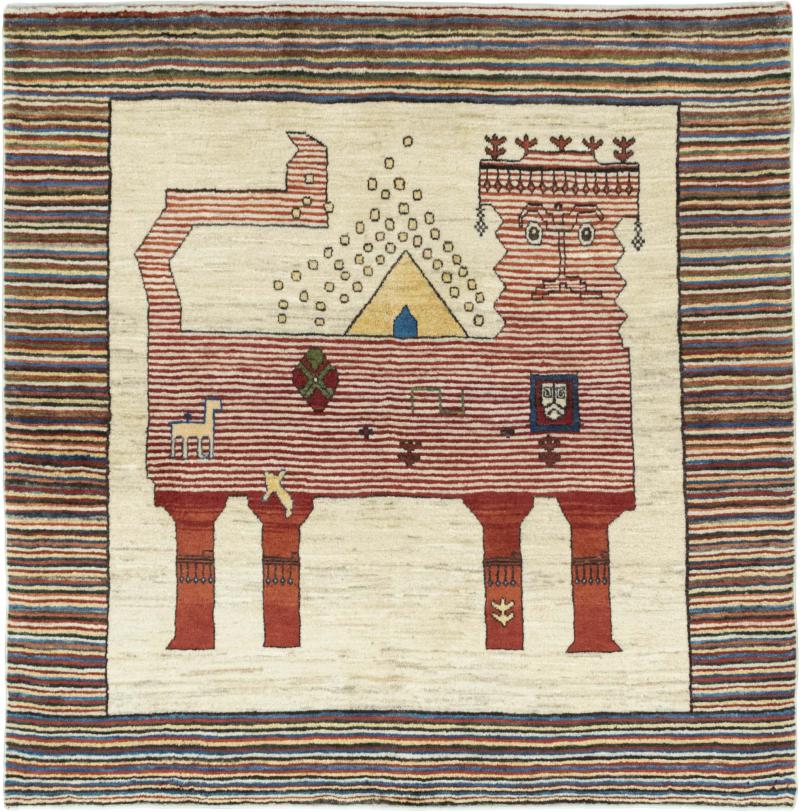 Perzisch tapijt Perzisch Gabbeh Ghashghai 158x156 158x156, Perzisch tapijt Handgeknoopte