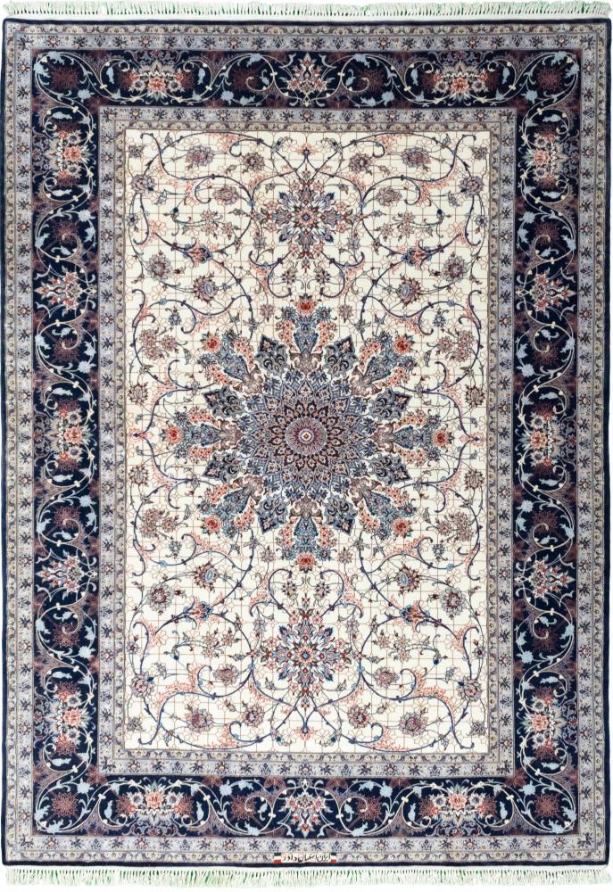 Persisk teppe Isfahan Silkerenning 7'6"x5'5" 7'6"x5'5", Persisk teppe Knyttet for hånd