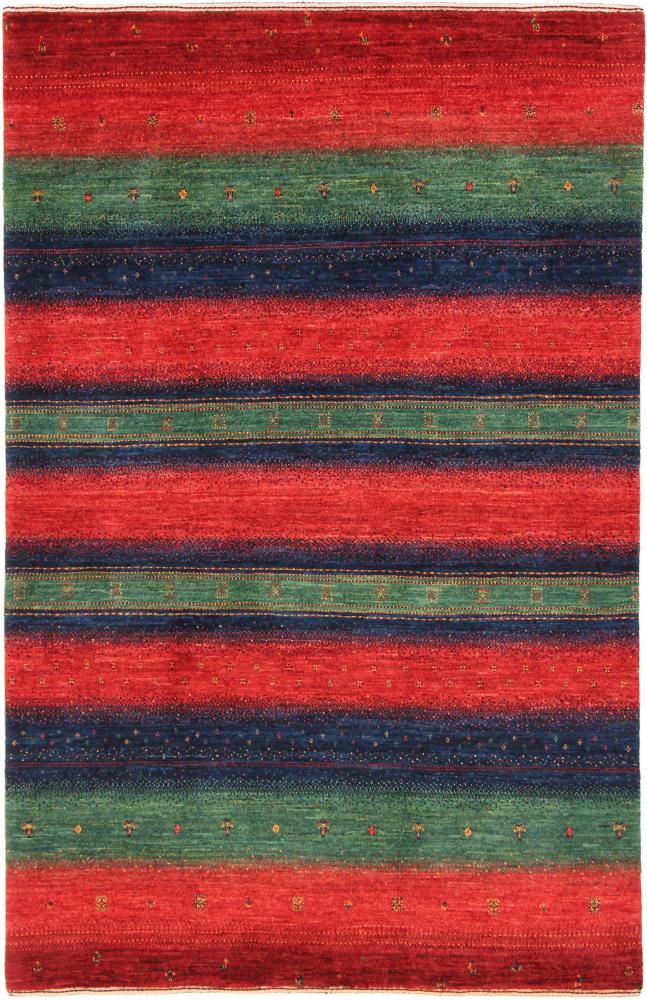 Persian Rug Persian Gabbeh Loribaft Atash 5'9"x3'9" 5'9"x3'9", Persian Rug Knotted by hand