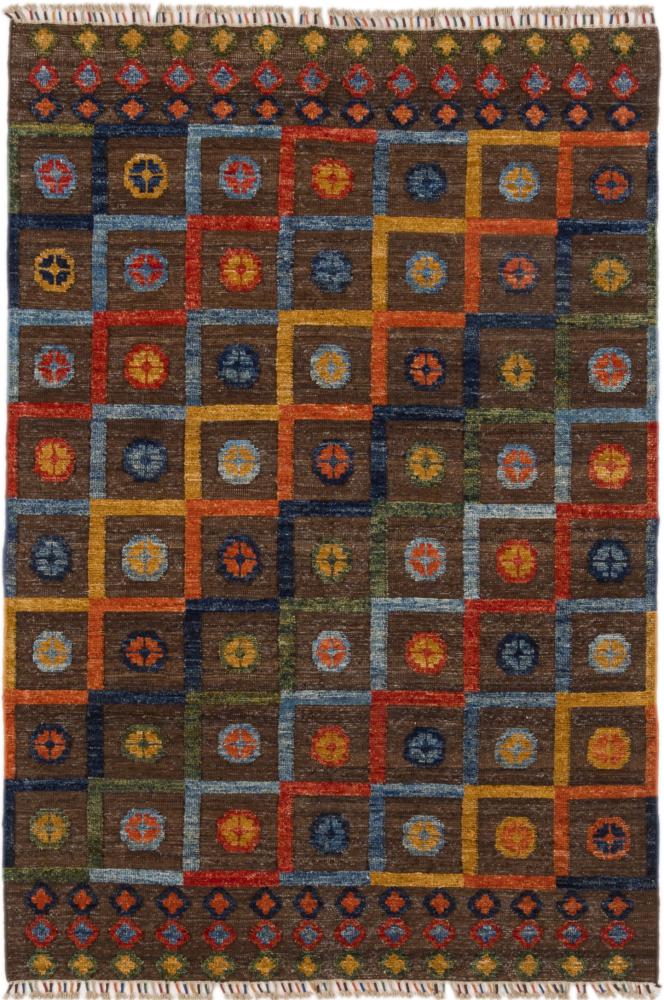 Afghanischer Teppich Kelim Afghan Design 6'4"x4'3" 6'4"x4'3", Perserteppich Handgewebt