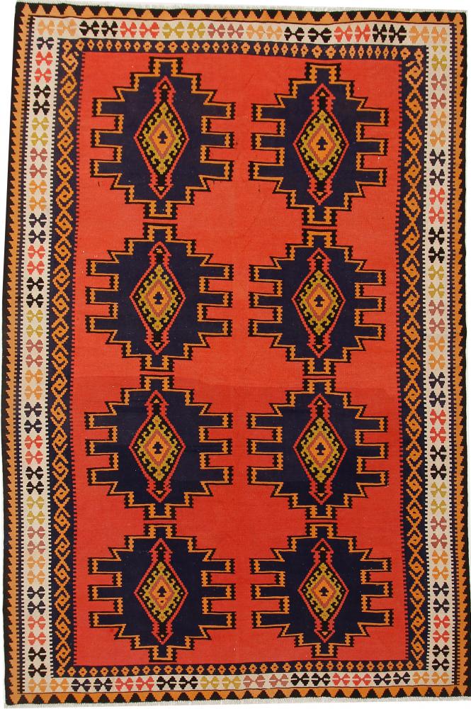 Persisk tæppe Kelim Fars Azerbaijan Antikke 291x195 291x195, Persisk tæppe Håndvævet