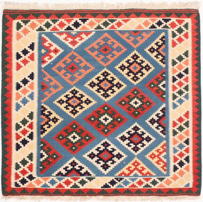 Tapete persa Kilim Fars 3'5"x3'3" 3'5"x3'3", Tapete persa Tecido à mão