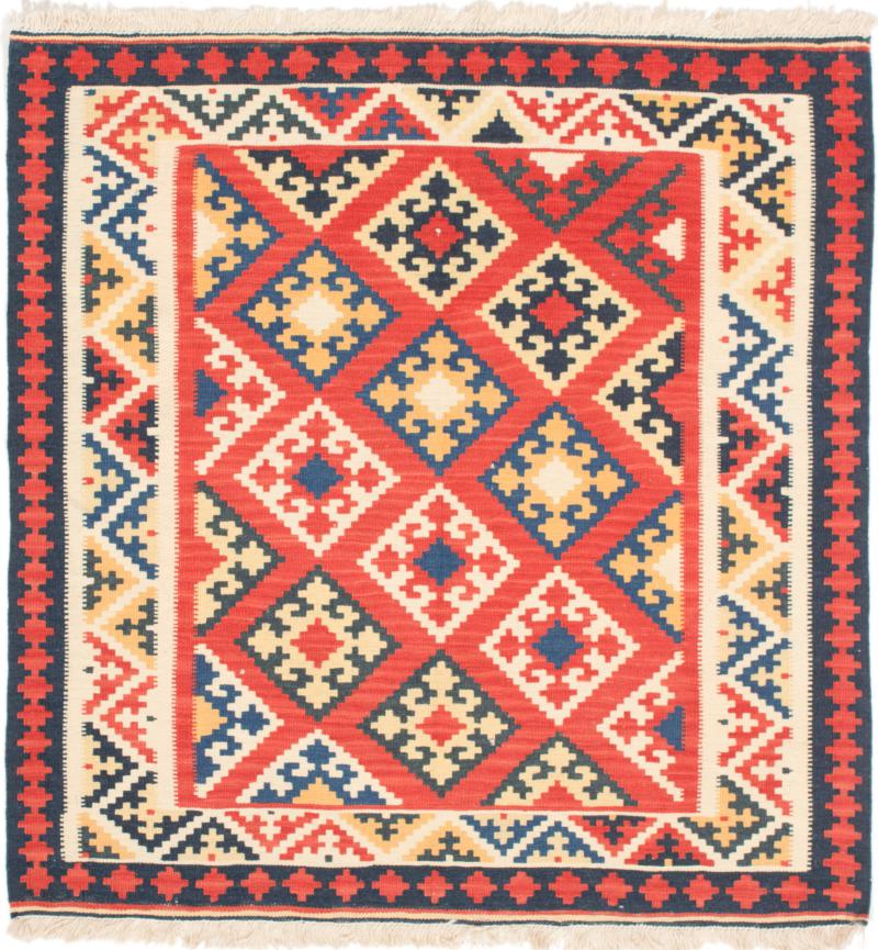 Persian Rug Kilim Fars 3'4"x3'5" 3'4"x3'5", Persian Rug Woven by hand