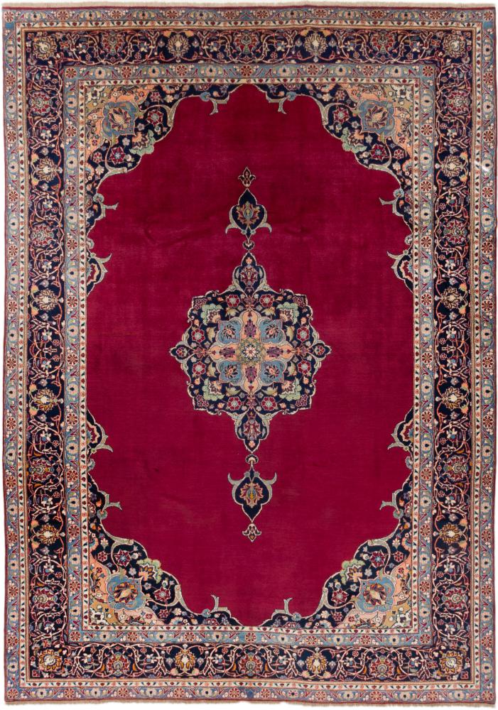 Persian Rug Keshan Antique 12'7"x8'9" 12'7"x8'9", Persian Rug Knotted by hand