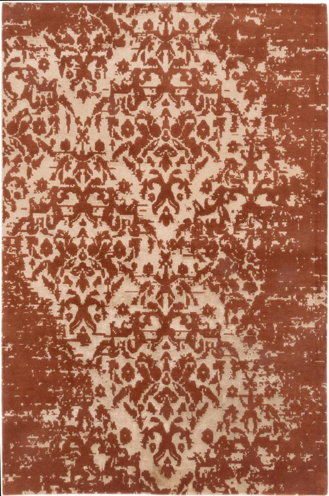 Indo rug Sadraa 9'6"x6'3" 9'6"x6'3", Persian Rug Knotted by hand